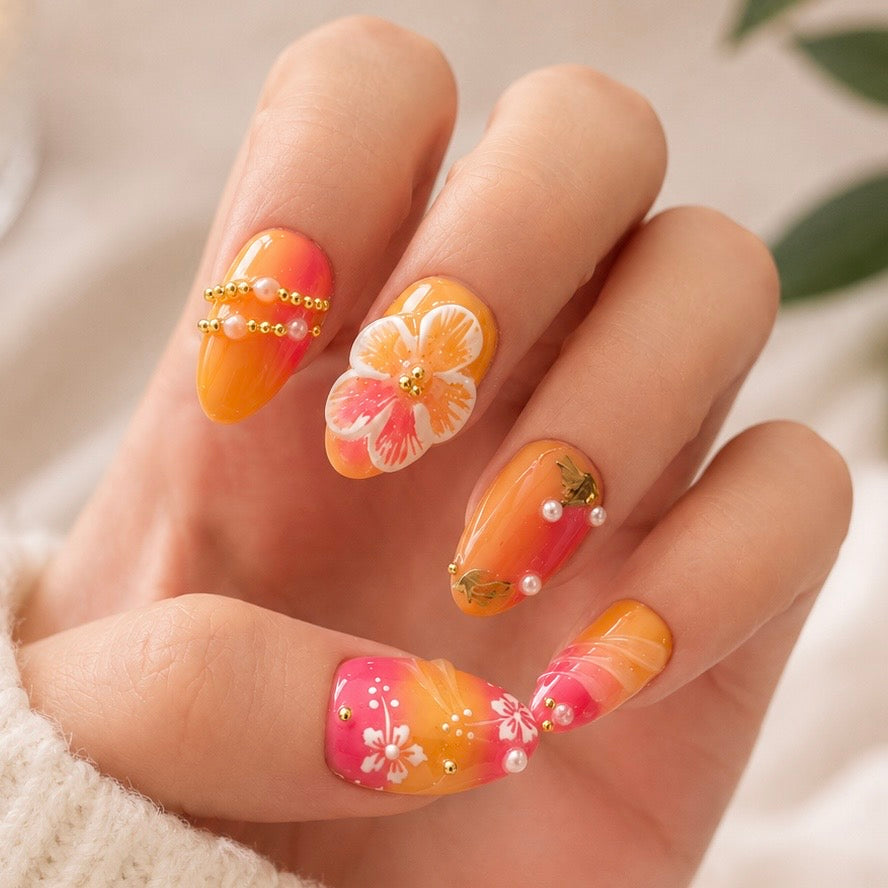 Sunset Lei ✦ 100% Handmade