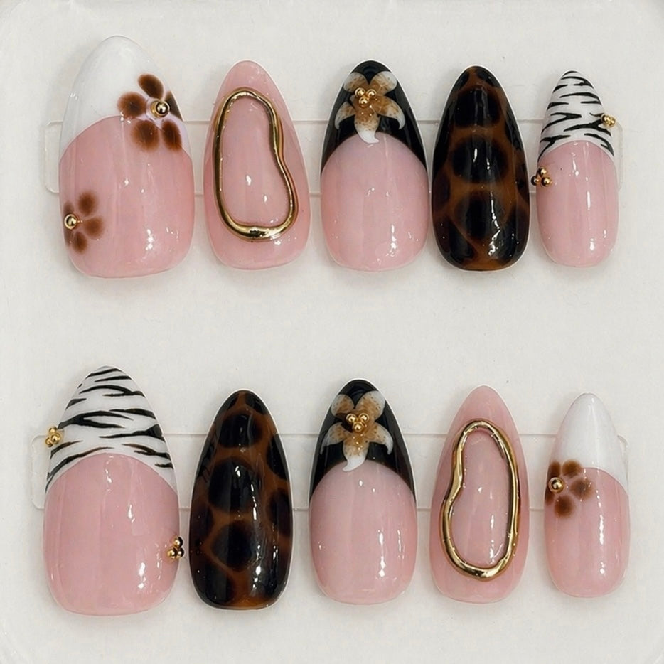 Midnight Petals | 100% Handmade Press-On Nails